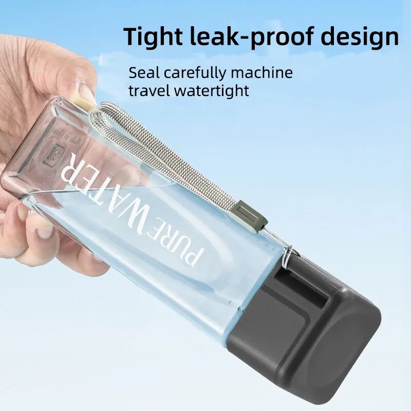 450ml、1個入り 透明なスクエア型マテプラスチック製グラ - Outdoor Sport Glass Water Bottle のレビューと価格